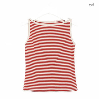 Striped color sleeveless top