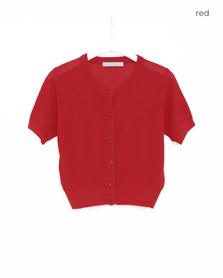 Round Summer Short-Sleeve Cardigan