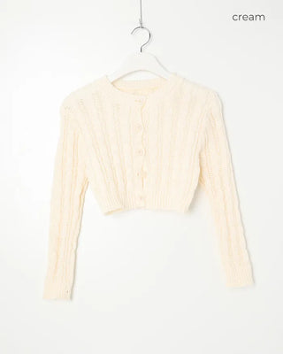 Crop Cable Knit Cardigan