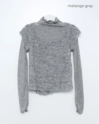 See-through T-shirt & knit set