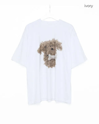 Oversized puppy half-sleeve t-shirt