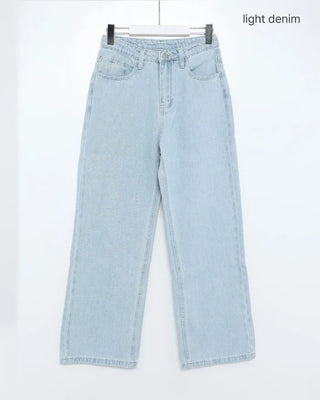 Basic straight denim pants