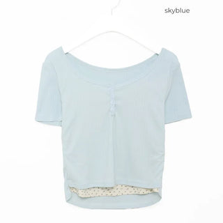 Button-neck T-shirt
