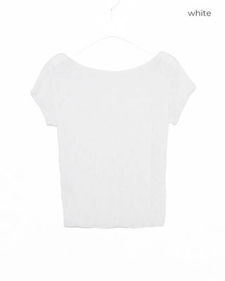 Lace sheer short-sleeved T-shirt