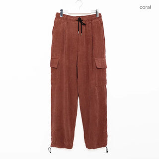 (Unisex) Corduroy Wide Cargo String Jogger Pants