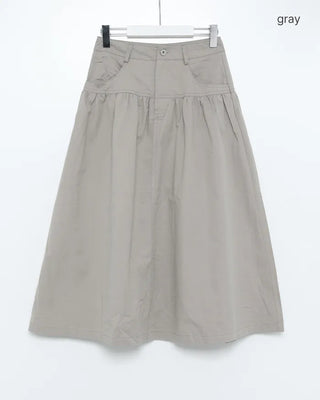 Gray vintage denim long skirt