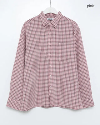 Simple checkered long-sleeved shirt