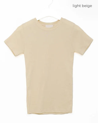 Slim Long Round Short-Sleeve T-Shirt