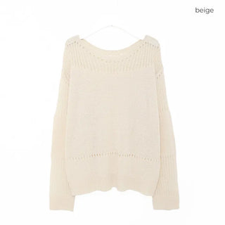 Boat neck sheer knit