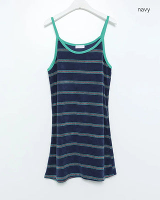Two-tone striped mini camisole dress
