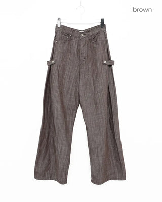 Side-strap wide-leg pants