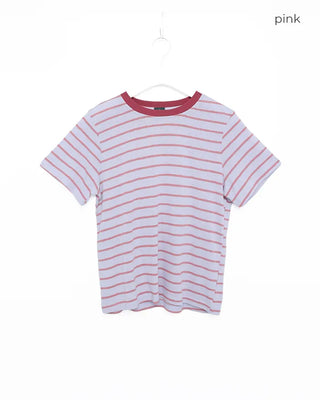 Casual striped short-sleeved T-shirt