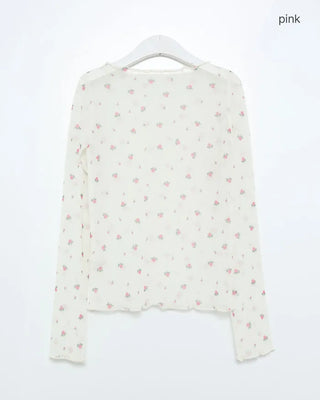 Sheer Flower Long T-Shirt