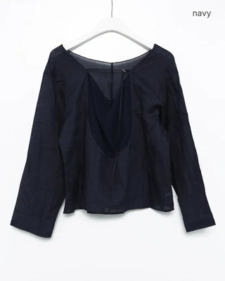 2-Way Center Seam Strap Linen Blouse