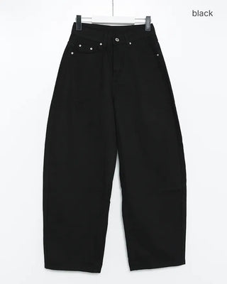 Cross-studded wide cotton pants with hip pockets