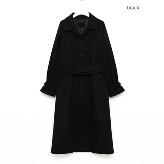 Single-breasted long trench coat