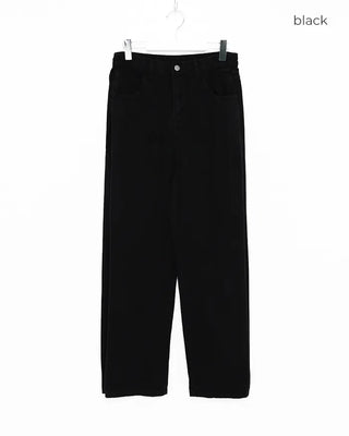Patch button hem side outseam cotton pants