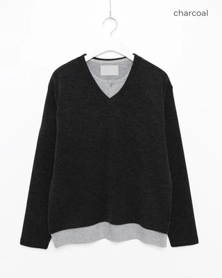 Layered V-neck knit