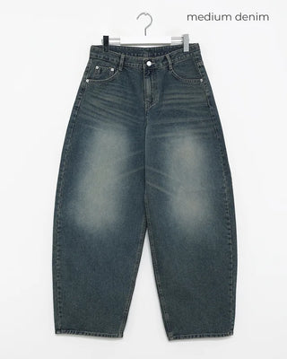 Wide denim pants