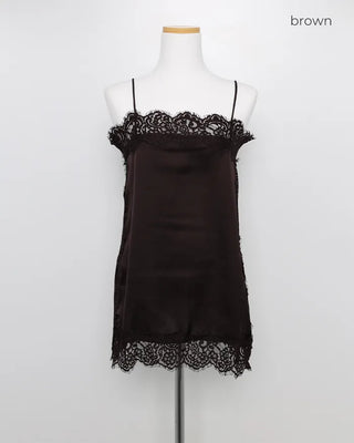 Lace sleeveless mini dress