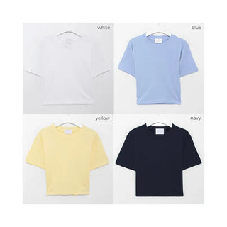 Colored cropped short-sleeved T-shirt