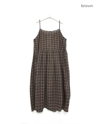 Checked camisole long dress