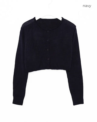Round neck crop cardigan