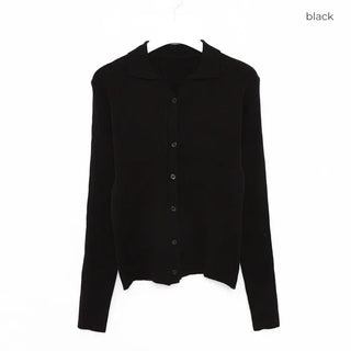 V-neck ribbed cardigan