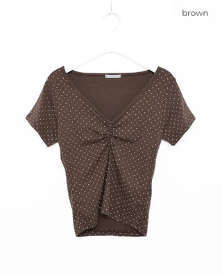 Small dot pattern short-sleeve T-shirt