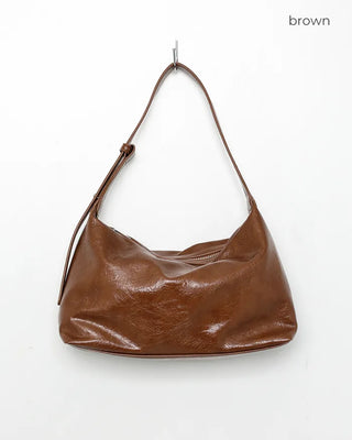 Eco-leather round shoulder bag