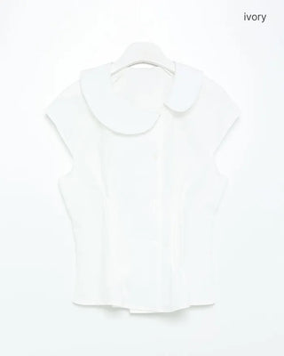 Big collar asymmetrical blouse