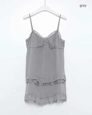 Chiffon lace frill camisole dress