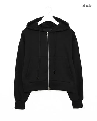 Daily Cropped Hooded Zip-Up