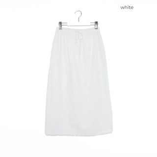White lace point long skirt