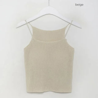 Knit camisole with built-in cups