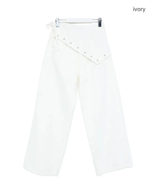 Eyelet Wrap Set Cotton Pants