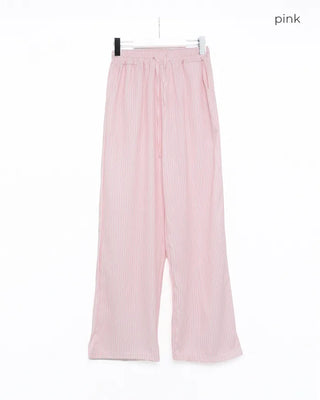 Striped elastic waist pants