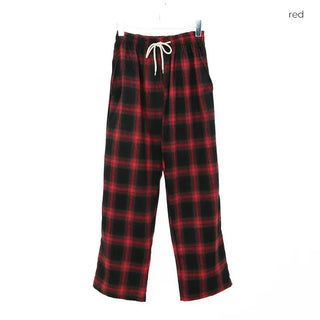 Tone-on-tone check banding pants