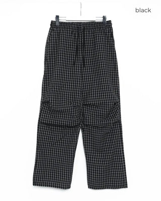Checked parachute pants