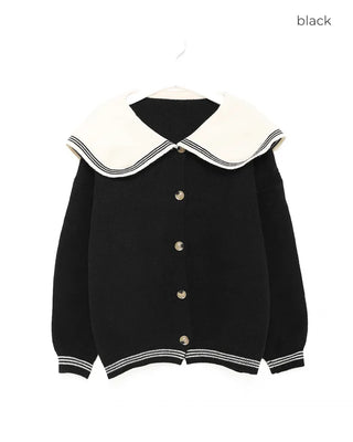 Sailor collar knit cardigan