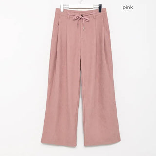 Corduroy strap wide pants