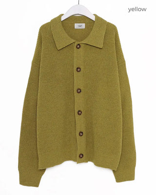 Collared knit cardigan