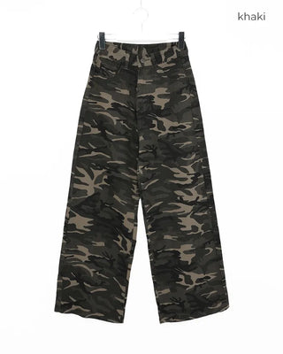Military wide-leg pants