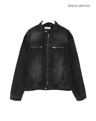 (Unisex) Washed Heavy Denim Jacket