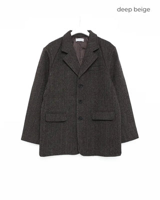 (Unisex) Herringbone Dart Line Single Jacket