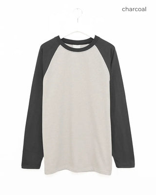 (Unisex) Raglan Sleeve Point Long Sleeve T-Shirt
