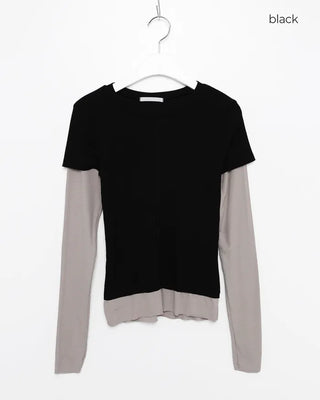 Layered short-sleeved T-shirt