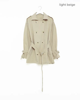 Double-breasted half trench coat