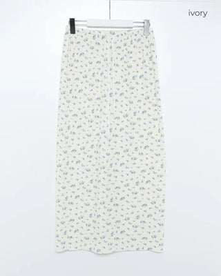 Flower Waist String Long Skirt