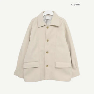 (Unisex) Center Seam Flap Pocket Half Coat